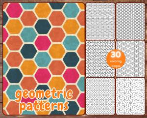 30 Geometric Patterns Coloring Book for Stress Relief