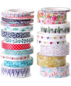 Floral Washi Tape Set - 21 Assorted Rolls