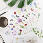 160 Pcs Self-Adhesive Flower Stickers for Crafts