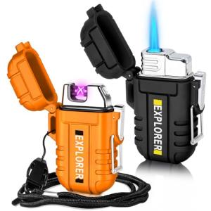 Waterproof Dual Arc Plasma Lighters - 2 Pack