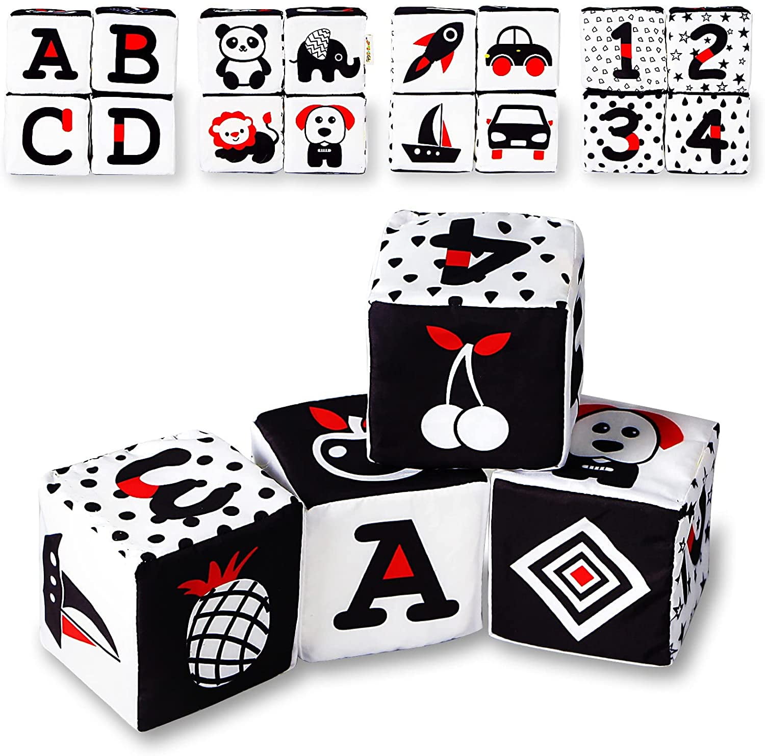 YINYUE Soft Black and White Baby Blocks