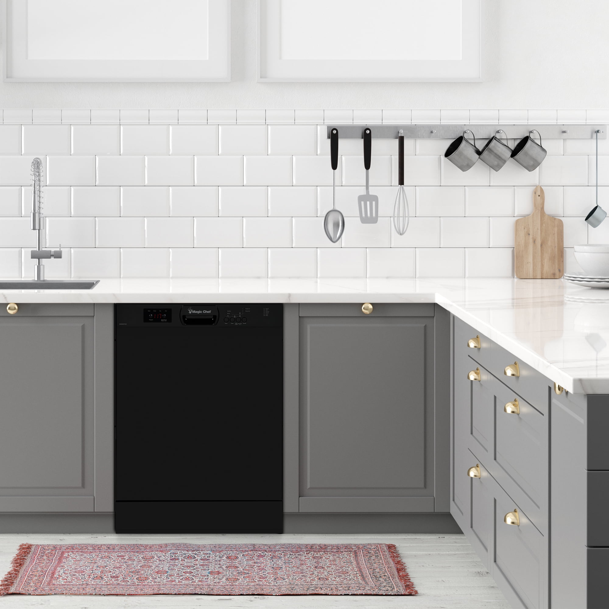 Black Front Control Built-in Stainless Steel Dishwasher