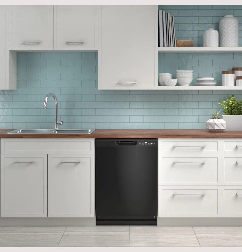 GE Front Control Built-In Dishwasher, Black scrim音66响音