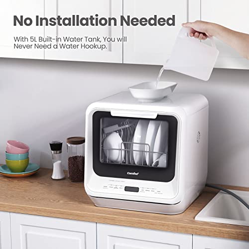 COMFEE' Portable Countertop Dishwasher with 6 Programs