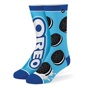 Odd Sox – Oreo Cookies Logo Crew Socks – Funny Food-Themed Novelty Socks – Size Large for Men & Women – Soft Cotton Blend – Fun Gift for Snack Lovers
