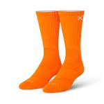 Odd Sox - Basix Athletic Crew Socks - Orange - Cushioned Footbed, Breathable Knit, Arch Support, Reinforced Heel/Toe - Unisex - Size Large