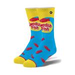 Odd Sox – Swedish Fish Candy Design – Novelty Crew Sock – Large – Soft Cotton Blend – Fun Snack-Themed Gift for Men & Women