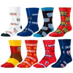 Crazy Socks – Soda & Snacks 8-Pack Novelty Crew Sock Bundle – Large – Fun Colorful Junk Food & Soda Gift Set for Men & Women