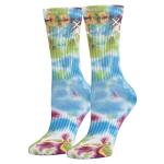 Odd Sox – Basix Unisex Crew Socks – Tie Dye Dreamy – Large – Soft Cotton Blend Ribbed Crew, Cushioned Arch Support, Breathable Everyday Style for Men & Women