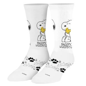 Odd Sox - Snoopy & Woodstock Crew Socks for Adults - Peanuts Comic Strip Merch - Size Large - Comfy Cotton Blend - Fun Gift for Classic Cartoon Fans