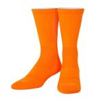 Odd Sox - Basix Athletic Crew Socks - Orange - Cushioned Footbed, Breathable Knit, Arch Support, Reinforced Heel/Toe - Unisex - Size Large