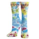 Odd Sox – Basix Unisex Crew Socks – Tie Dye Dreamy – Large – Soft Cotton Blend Ribbed Crew, Cushioned Arch Support, Breathable Everyday Style for Men & Women