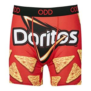 Odd Sox - Nacho Cheese Doritos Boxer Briefs - Snack Food Chip Underwear - Size Medium for Men & Teens - Fun Official Graphic Merch Apparel - Comfortable Stretch Fit - Gift for Birthdays Holidays Red