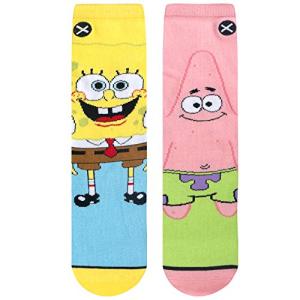 Odd Sox - Nickelodeon Kid's Socks – SpongeBob & Patrick 360 Crew Socks for Big Kids – Funny, Cute, Colorful Spongebob SquarePants Cartoon Socks – Boys Girls Ages 7–10 – Gift-Ready Crew Fit