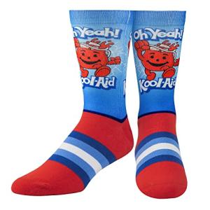 Odd Sox - Kool-Aid Crew Socks - Fun Novelty Men’s Sock with Crazy Graphic Print - Size Large - Bold Pop Culture Footwear - Comfy Cotton Blend - Great Gift for Kool-Aid Fans & Collectors