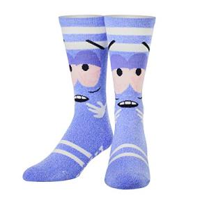 Odd Sox – South Park Towelie Cartoon Design – Novelty Crew Sock – Large – Soft Cotton Blend – Funny Adult Humor Gift for Men & Women