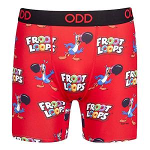 Odd Sox - Froot Loops Boxer Briefs – Men’s Novelty Underwear – Colorful Cereal Print Design, Comfortable Stretch – Size Small Multicolor