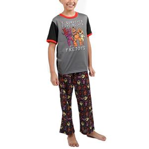 Bioworld Five Nights at Freddy's Horror Video Game Youth Boys Pajama Sleep Wear Set- 10 Multicolored