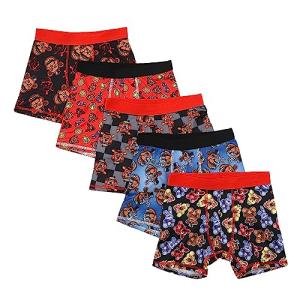 Bioworld Five Nights at Freddy's Horror Video Game Youth Boys Underwear 5pk Boys Boxer Briefs Set- Size 6