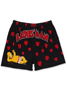 The Simpsons Homer Ladies Man Men's Briefly Stated Boxer Shorts Underwear (X-Large, Black)