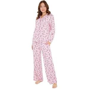 Hello Kitty Sanrio Pajama Set Teens, Women, 2-Pc Long Sleeve Top, Pants, Soft Kuromi Loungewear Kawaii PJs, Gifts for Women (Pink Hello Kitty, 2XL)