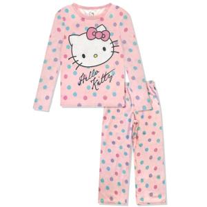 Hello Kitty Girls Pajama Pants and Sleep Shirt Sets for Kids - 2 Piece PJ Sleepwear Set for Toddler Girls - Official License