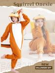 Joyxiamunicorns Unisex Kids Squirrel Onesie Pajamas Animal Cosplay Costume Halloween Christmas Cartoon Sleepwear Jumpsuit
