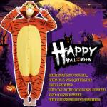 Beauty Shine Unisex Adult Onesie One Piece Pajamas Cosplay Cartoon Costume Halloween Christmas Sleepwear Jumpsuit Plush Homewear(Tigger, Large)