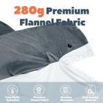 Touchat Shark Blanket for Adult Super Soft Cozy Flannel Throw Wearable Blanket, Cartoon Animals Blanket Hoodie, Sleeping Bag Cosplay Costume Gifts for Shark Lovers (Grey, L)