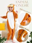 Joyxiamunicorns Unisex Kids Squirrel Onesie Pajamas Animal Cosplay Costume Halloween Christmas Cartoon Sleepwear Jumpsuit