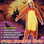 Beauty Shine Unisex Adult Onesie One Piece Pajamas Cosplay Cartoon Costume Halloween Christmas Sleepwear Jumpsuit Plush Homewear(Tigger, Large)
