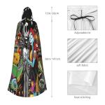 Night-mare Christmas Hooded Cloak Cape for Men Women Halloween Cosplay Costumes Unisex (green)