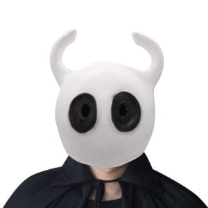 Lyxaof Hollow Knight Mask White Scary Demon Game Mask Latex Full Haed Cosplay Helmet Adult Halloween Costume Accessories