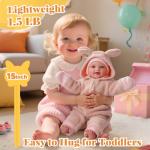 BABESIDE 15-Inch Soft Baby Doll with Baby Feeding Set – Easy to Hold with Cuddly Body – Realistic First Doll for Pretend Play & Toddler Gift