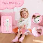 Eiranss Unicorns Toys for Girls Age 3-10, Ballerina Stuffed Animal Girl Toys with 3 Set Clothes & Plush Storage Bag, Dress up Doll Birthday Gift for Toddles Girls Stocking Stuffers