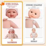 BABESIDE 15-Inch Soft Baby Doll with Baby Feeding Set – Easy to Hold with Cuddly Body – Realistic First Doll for Pretend Play & Toddler Gift