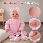 BABESIDE Reborn Baby Dolls Sunny - 17Inch Cute Soft Vinyl Realistic Baby Doll Poseable Smiling Real Life Baby Dolls with Complete Accessories for 3+ Years Old Gifts