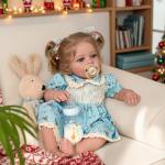 JIZHI Lifelike Reborn Baby Dolls - 18 Inch Realistic-Newborn Baby Dolls Blond Girl Handmade Real Life Toddler Dolls with Clothes for Kids Age 3+