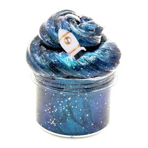 Galaxy Glitter Galaxy Slime Kit, Dark Blue Galaxy Slime of All Shapes and Textures, Spacecraft Charm Includes Slime Kit Party Gifts.