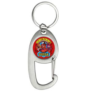 Five Nights At Freddy's Fazbear Pizza Premium Brushed Silver Carabiner Keychain