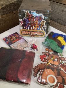 Five Nights At Freddy’s 43 Pcs Birthday Party Supply Kit Backdrop Cake Topper &&