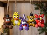 FNAF Five Nights At Freddy's Ornaments | Freddy, Foxy, Bonnie, Chica & Golden