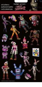 Five Nights at Freddy's-Sticker Sheet Set-33 Stickers_Double-Sided_Licensed-New