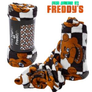 FNAF Five Nights At Freddy's checkered Freddy Fazbear cycle plush throw/blanket