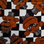 FNAF Five Nights At Freddy's checkered Freddy Fazbear cycle plush throw/blanket