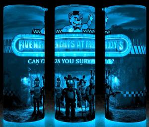 Glow in the Dark Five Nights at Freddys  FNAF Fazbear Gamer Cup Mug Tumbler 20oz