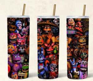 Five Nights At Freddy's  Horror Movie Characters Halloween 20oz Skinny Tumbler