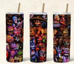Five Nights At Freddy's  Horror Movie Characters Halloween 20oz Skinny Tumbler