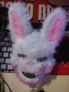 Halloween Five Nights At Freddy’s White/Pink  Faux Fur Evil Bunny Mask