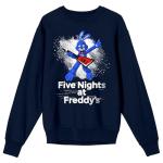 Bioworld Five Nights at Freddy's Bonnie With Guitar Men's Navy Blue Crew Neck Sweatshirt - Small